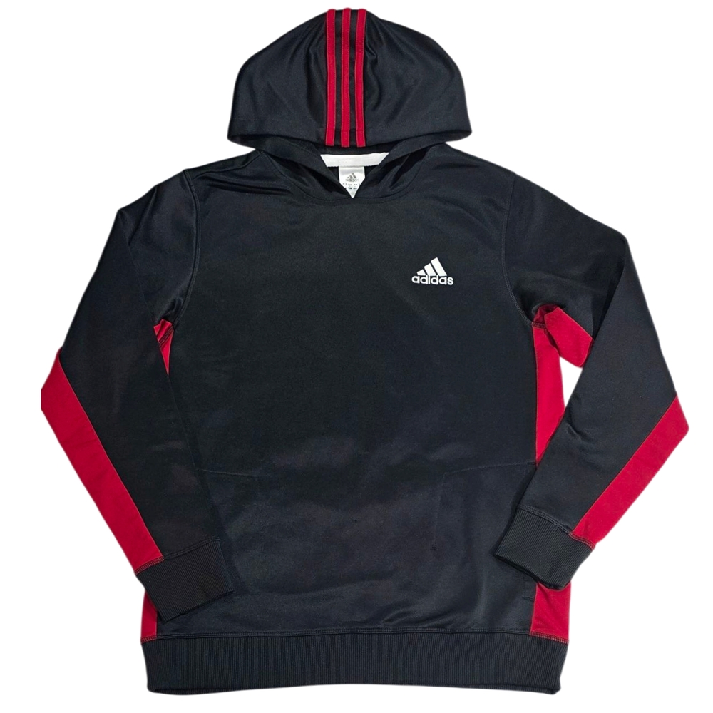 Adidas ClimaWarm Pullover Hoodie Sweatshirt w/Pockets • Boy's XL • Black/Red